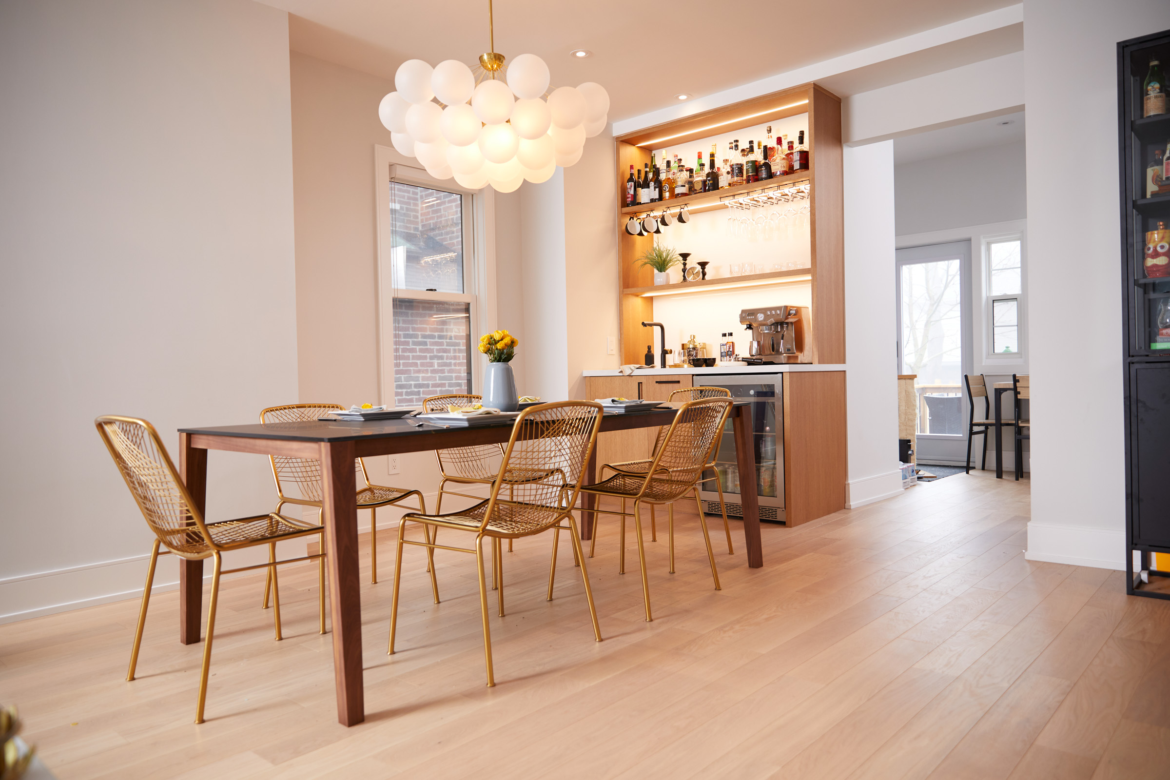 Gut renovation, bathroom design, bedroom design, millwork design, material sourcing, finish selection, procurement, project management, furniture layouts, and furniture installation.